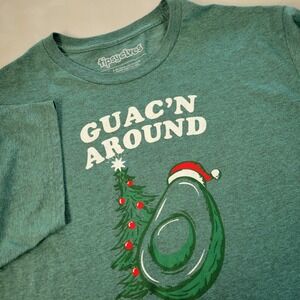Tipsy Elves Guac N Around Avocado Christmas Tree Graphic T Shirt Size XL